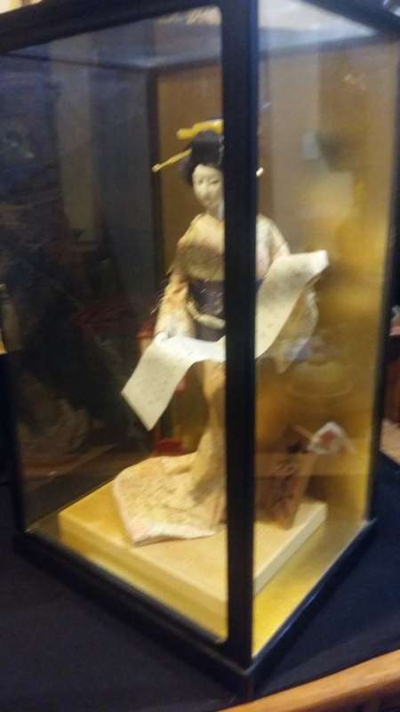 Stunning Vintage Large Oriental Geisha in Glass Casing. 540 mm High