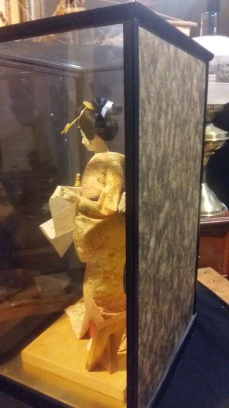 Stunning Vintage Large Oriental Geisha in Glass Casing. 540 mm High