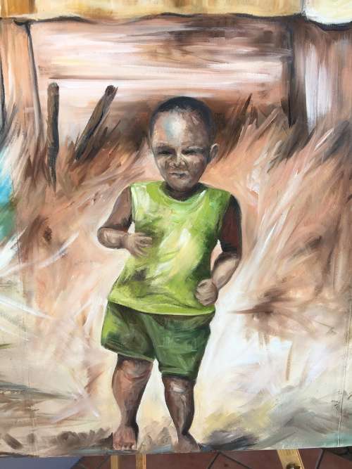 WOW !!! Large Ellie Eburne original oil on canvas "Captured Moments" signed  750 x 1000mm