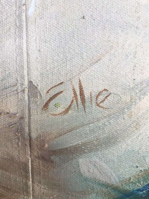 WOW !!! Large Ellie Eburne original oil on canvas "Captured Moments" signed  750 x 1000mm