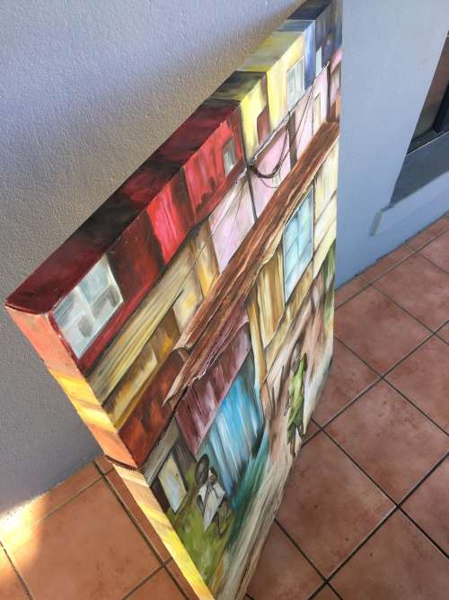 WOW !!! Large Ellie Eburne original oil on canvas "Captured Moments" signed  750 x 1000mm