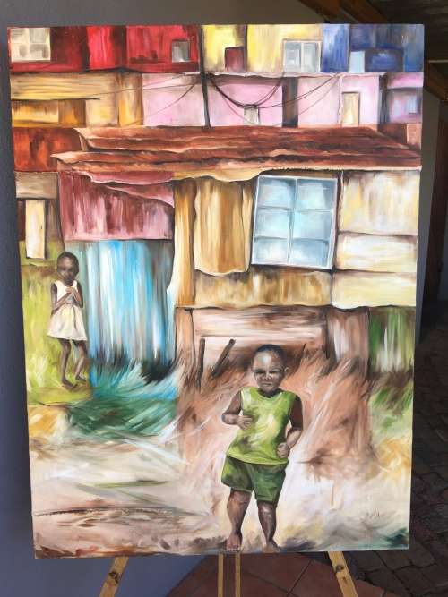 WOW !!! Large Ellie Eburne original oil on canvas "Captured Moments" signed  750 x 1000mm