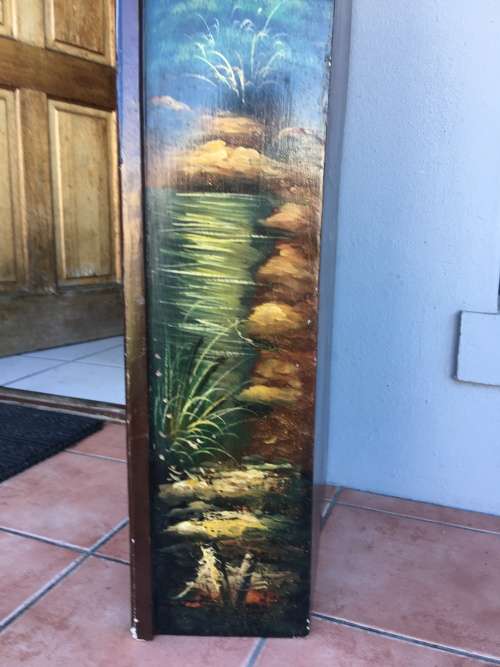 WOW !!! HAND PAINTED BOAT SHAPED BOOK SHELF ,CORNER DISPLAY CABINET
