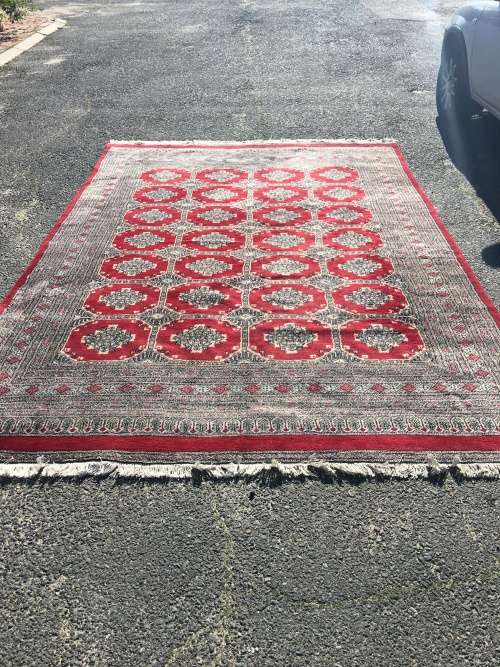 STUNNING !!!  LARGE PURE WOOL HAND MADE MORI BOKHARA PERSIAN CARPET 3040 X 2140mm