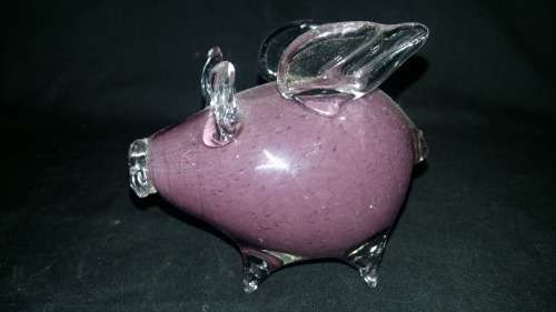 Art Glass Hand Blown Sand Filled Elephant Paperweight
