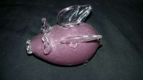 Art Glass Hand Blown Sand Filled Elephant Paperweight