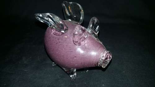 Art Glass Hand Blown Sand Filled Elephant Paperweight