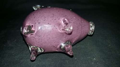 Art Glass Hand Blown Sand Filled Elephant Paperweight