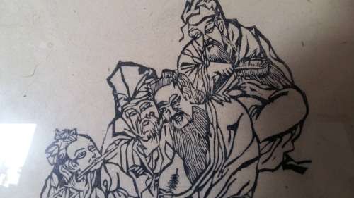 WOW !! Stunning highly collectible framed Chinese Ink art of " THE EIGHT IMMORTALS" signed by Ling