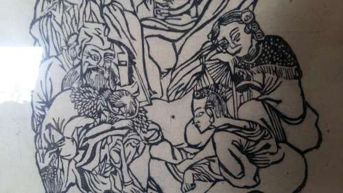 WOW !! Stunning highly collectible framed Chinese Ink art of " THE EIGHT IMMORTALS" signed by Ling