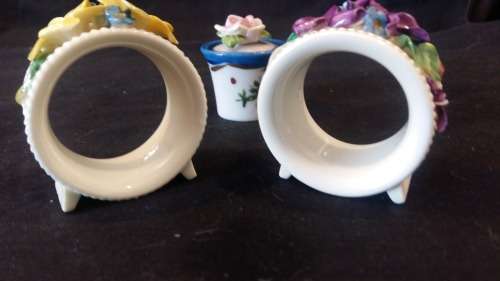 Vintage 1930s Royal Doulton Flower Bouquet Napkin rings.
