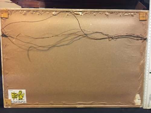 WOW !!!  A BEAUTIFUL VINTAGE  FRAMED CHINESE SILK EMBROIDERY OF A PEACOCK  WITH CALIGRAPHY