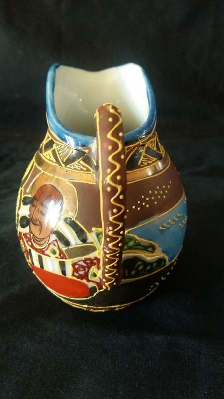 Beautiful Vintage Satsuma Style hand painted porcelain milk/creamer
