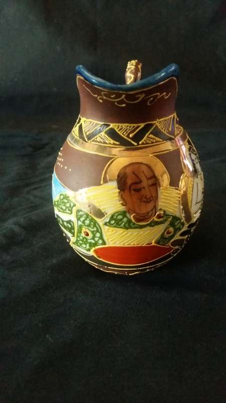 Beautiful Vintage Satsuma Style hand painted porcelain milk/creamer