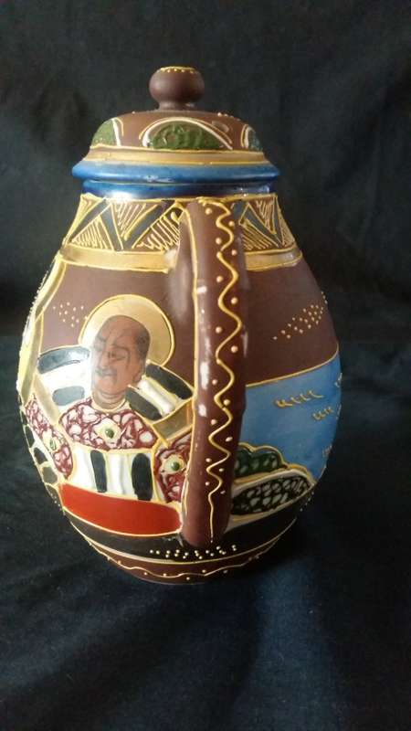 Beautiful Vintage Satsuma Style hand painted porcelain Tea Pot