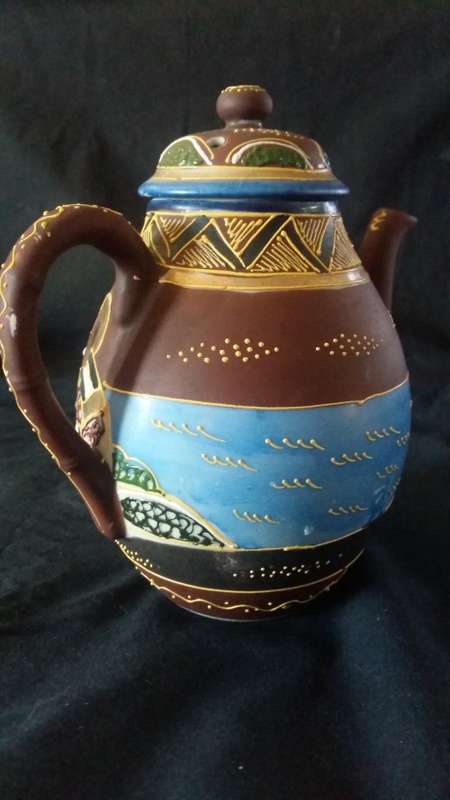 Beautiful Vintage Satsuma Style hand painted porcelain Tea Pot