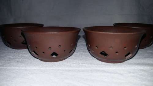 Highly Collectible Yixing Chinese vintage clay Tea Cups. Cool Touch