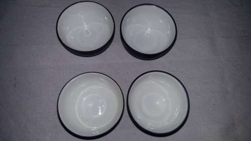 Highly Collectible Yixing Chinese vintage clay Enameled  Tea Cups x 4