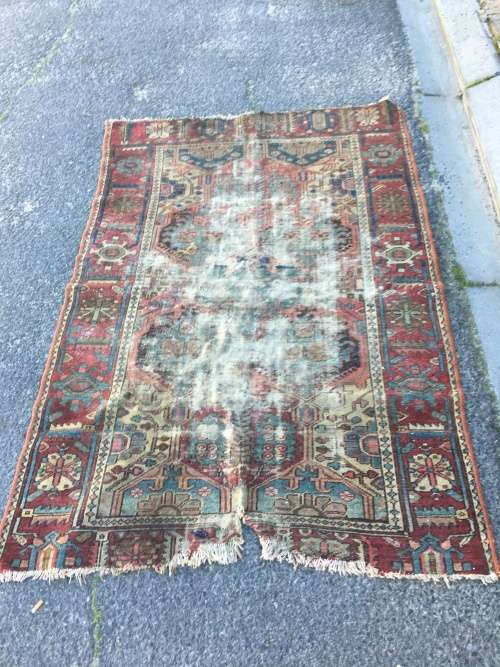VERY WELL WORN AGED AND FATIGUED PERSIAN CARPET 1800 X 1240mm