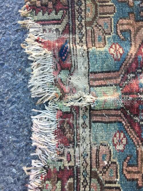 VERY WELL WORN AGED AND FATIGUED PERSIAN CARPET 1800 X 1240mm