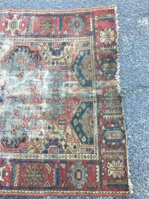 VERY WELL WORN AGED AND FATIGUED PERSIAN CARPET 1800 X 1240mm