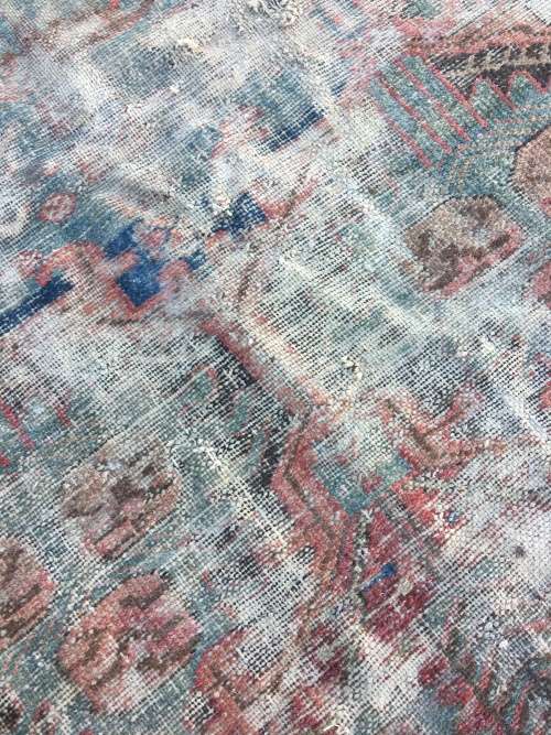 VERY WELL WORN AGED AND FATIGUED PERSIAN CARPET 1800 X 1240mm