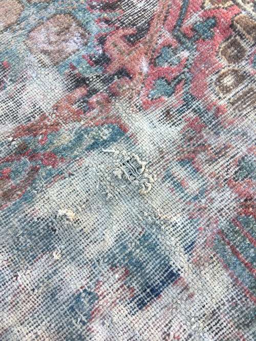 VERY WELL WORN AGED AND FATIGUED PERSIAN CARPET 1800 X 1240mm