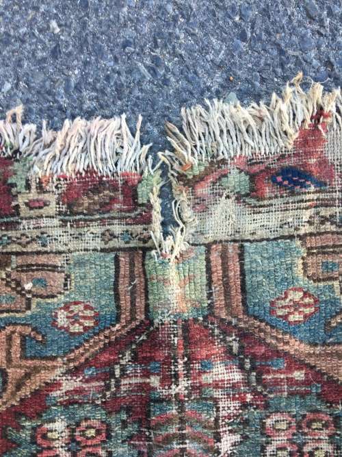 VERY WELL WORN AGED AND FATIGUED PERSIAN CARPET 1800 X 1240mm