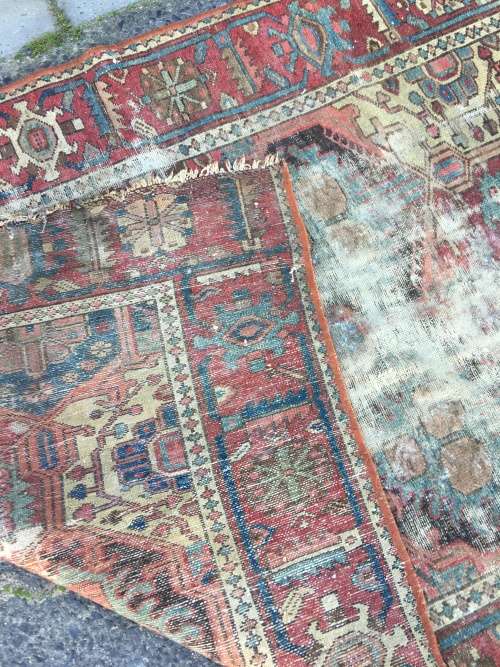 VERY WELL WORN AGED AND FATIGUED PERSIAN CARPET 1800 X 1240mm