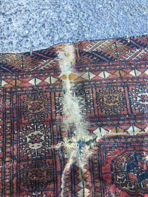 VERY WELL WORN AGED AND FATIGUED BOKHARA PERSIAN CARPET 1800 X 1240mm