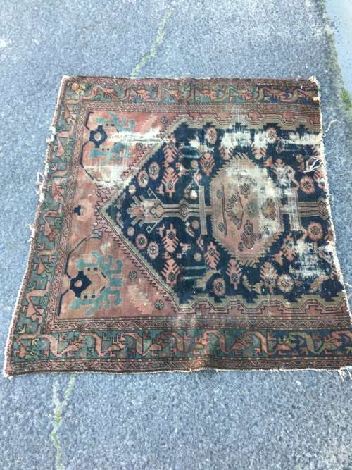 VERY WELL WORN AGED AND FATIGUED PERSIAN CARPET 1800 X 1240mm