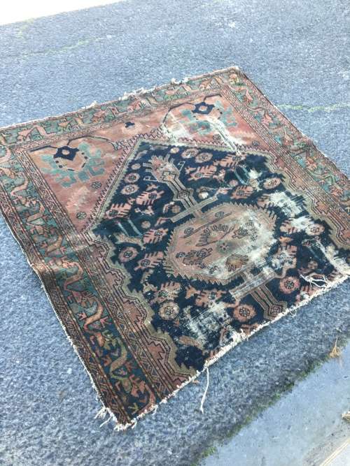 VERY WELL WORN AGED AND FATIGUED PERSIAN CARPET 1800 X 1240mm