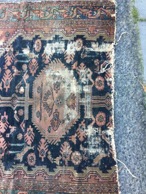 VERY WELL WORN AGED AND FATIGUED PERSIAN CARPET 1800 X 1240mm