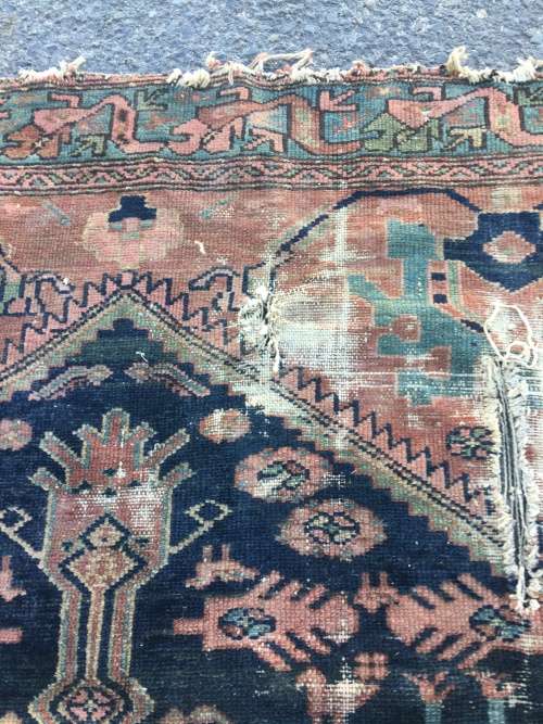 VERY WELL WORN AGED AND FATIGUED PERSIAN CARPET 1800 X 1240mm