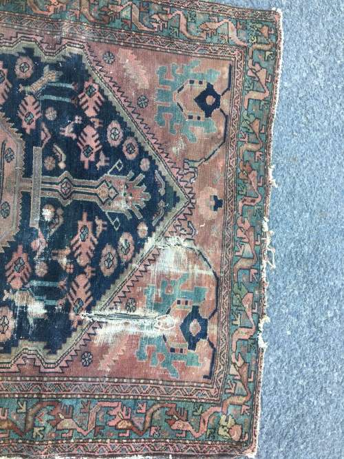 VERY WELL WORN AGED AND FATIGUED PERSIAN CARPET 1800 X 1240mm