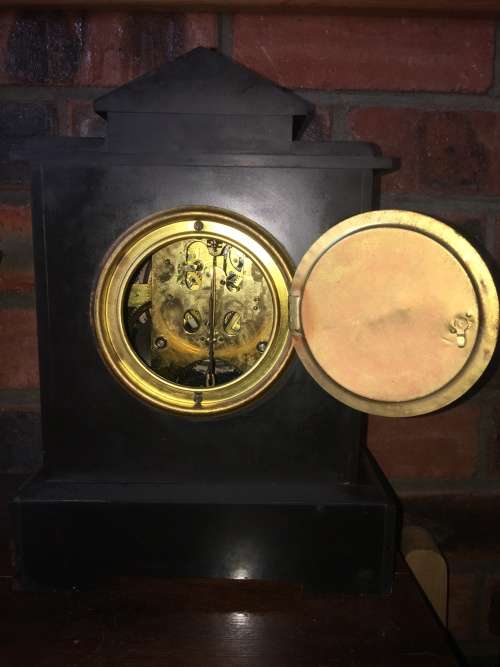 WOW !!! Gorgeous antique Ansonia marble cased mantle clock in pristine condition c1882