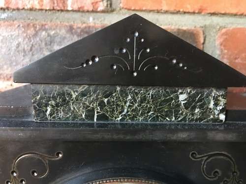 WOW !!! Gorgeous antique Ansonia marble cased mantle clock in pristine condition c1882
