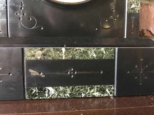WOW !!! Gorgeous antique Ansonia marble cased mantle clock in pristine condition c1882