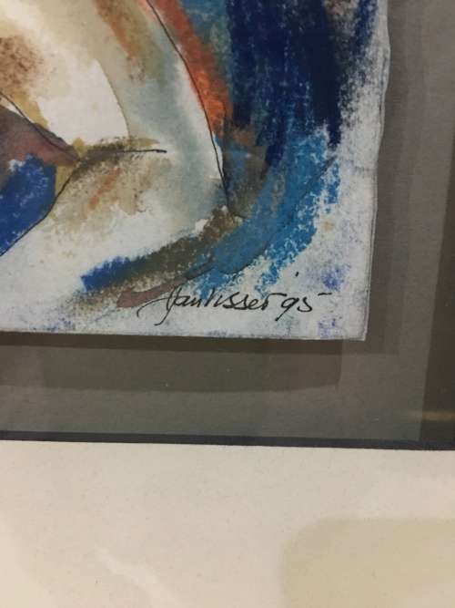 STUNNING!!! NUDE WATER COLOR BY FAMOUS S.A.ARTIST JAN VISSER 1995 - EXCELLENT INVESTMENT