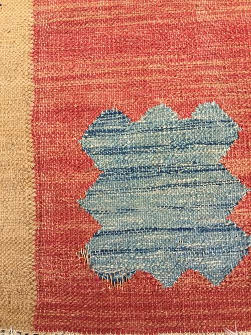 GORGEOUS MODERN INDIAN PATCHWORK FLAT WEAVE KELIM CARPET 2710 X 870mm