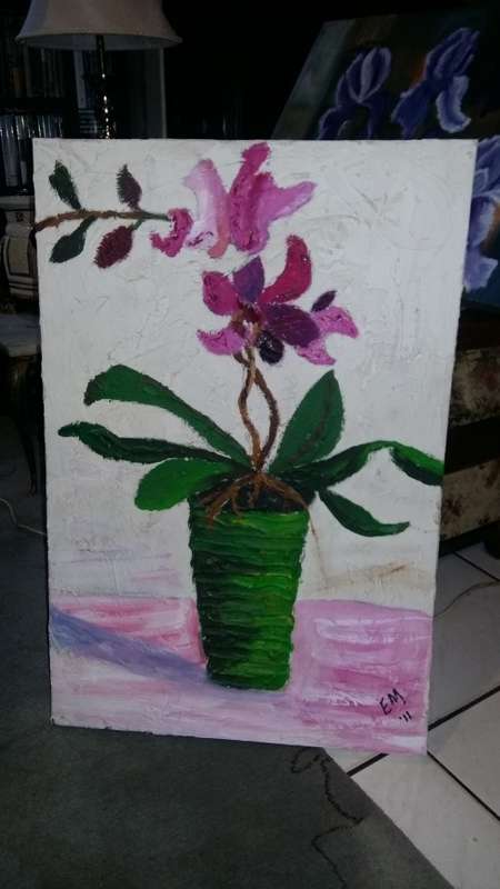 A Stunning oil on canvas. Still life Knife Painting. 51 cm x 76 cm