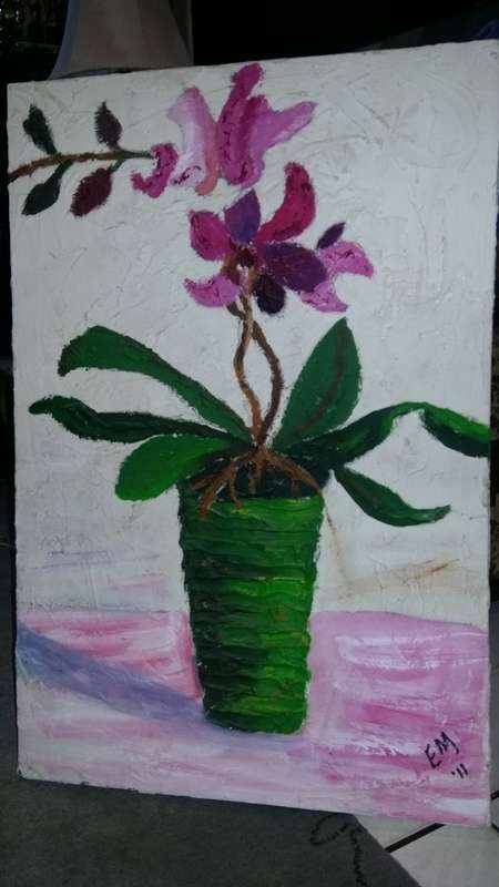 A Stunning oil on canvas. Still life Knife Painting. 51 cm x 76 cm