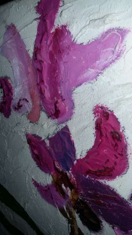 A Stunning oil on canvas. Still life Knife Painting. 51 cm x 76 cm