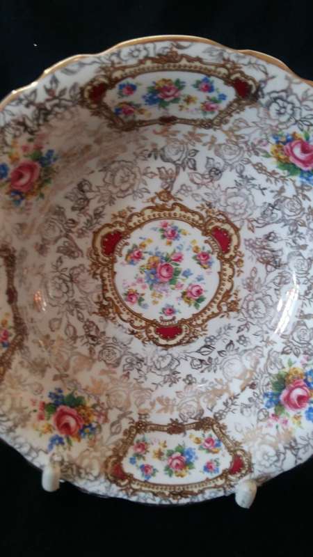 Beautiful Vintage James Kent Longton Pompadour Reg: No 846345 Porridge Bowl. No 6
