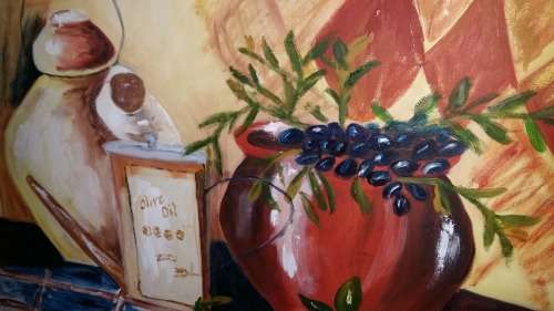 WOW!!! Stunning Large Oil on Canvas - Still life. Unsigned  89 cm x 72 cm