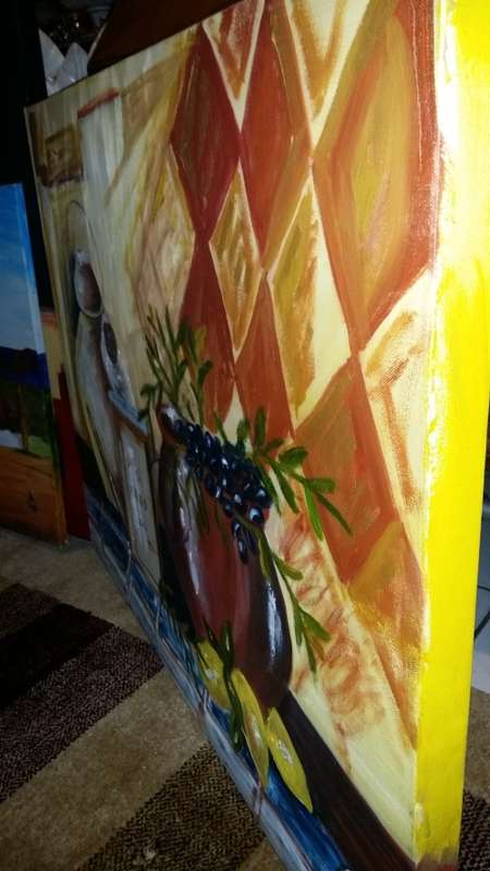 WOW!!! Stunning Large Oil on Canvas - Still life. Unsigned  89 cm x 72 cm