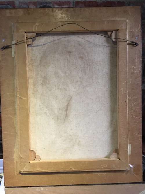 WAHSO CHAN ORIGINAL LARG CHINESE OIL ON CANVAS IN A HEAVY GILT FRAME 1911-1937 *****VALUE R 20000.00