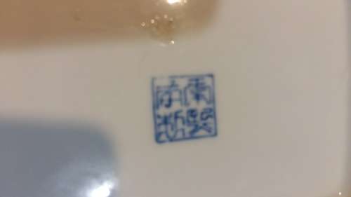 Beautiful Vintage Chinese Porcelain Large Blue and white Tea Caddy Hand Painted pictures on all side