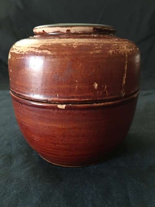 WOW !!! Antique Chinese Orange Red Lacquered Wooden Tea Caddy Box