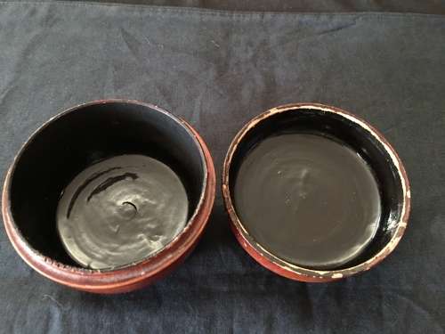 WOW !!! Antique Chinese Orange Red Lacquered Wooden Tea Caddy Box